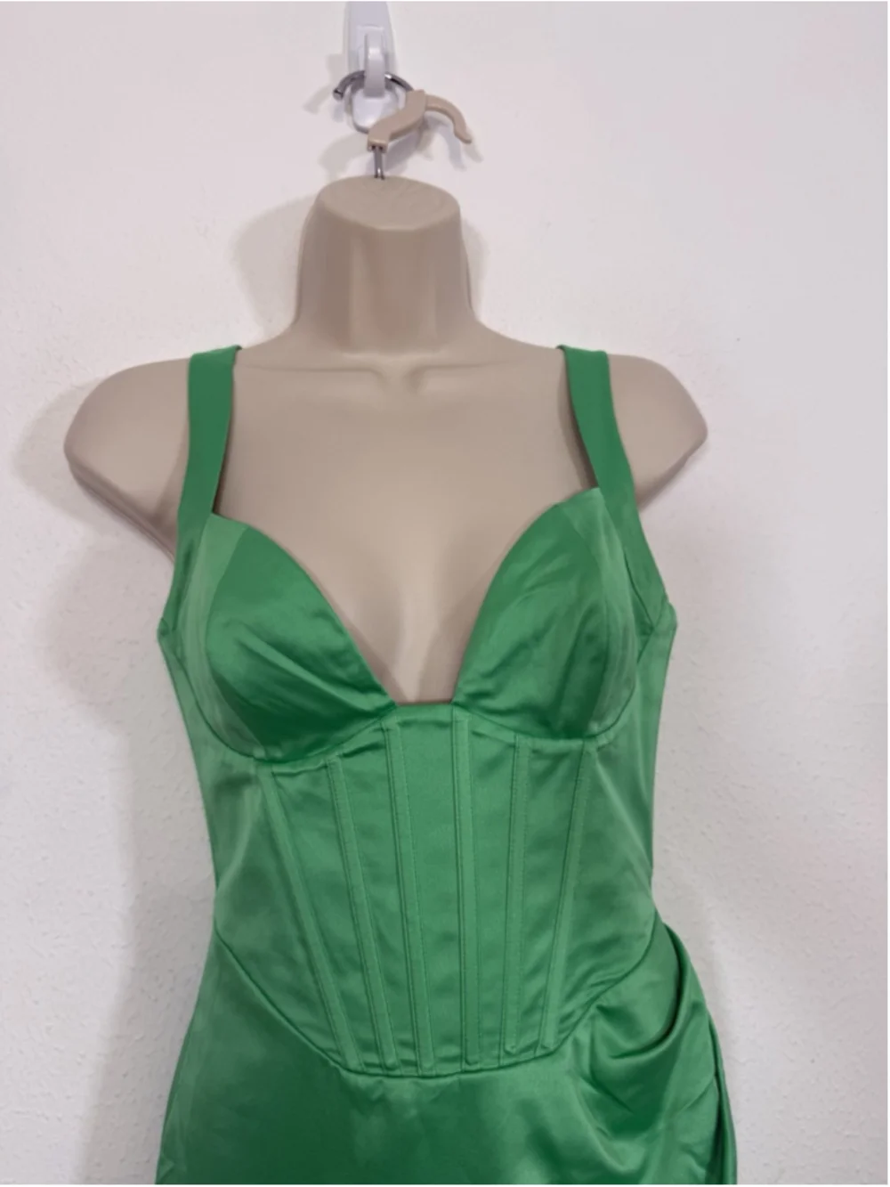 NBD Elodie Maxi Dress Gown In Green $288 XS Formal Corset Cocktail Party Prom